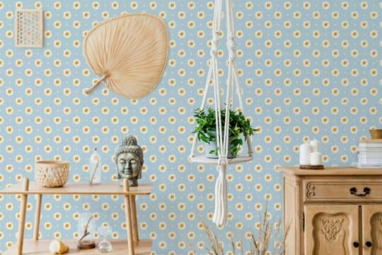 Aesthetic daisies polka dot self adhesive wallpaper