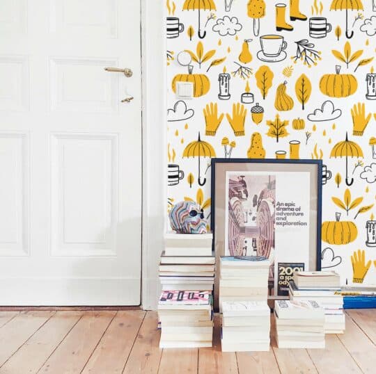 white and yellow living room peel and stick removable wallpaper