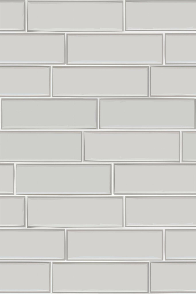 Pattern repeat of White brick removable wallpaper design