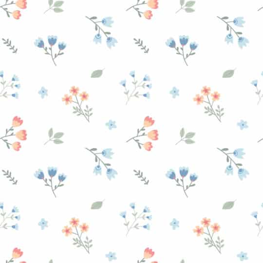 white floral unpasted wallpaper