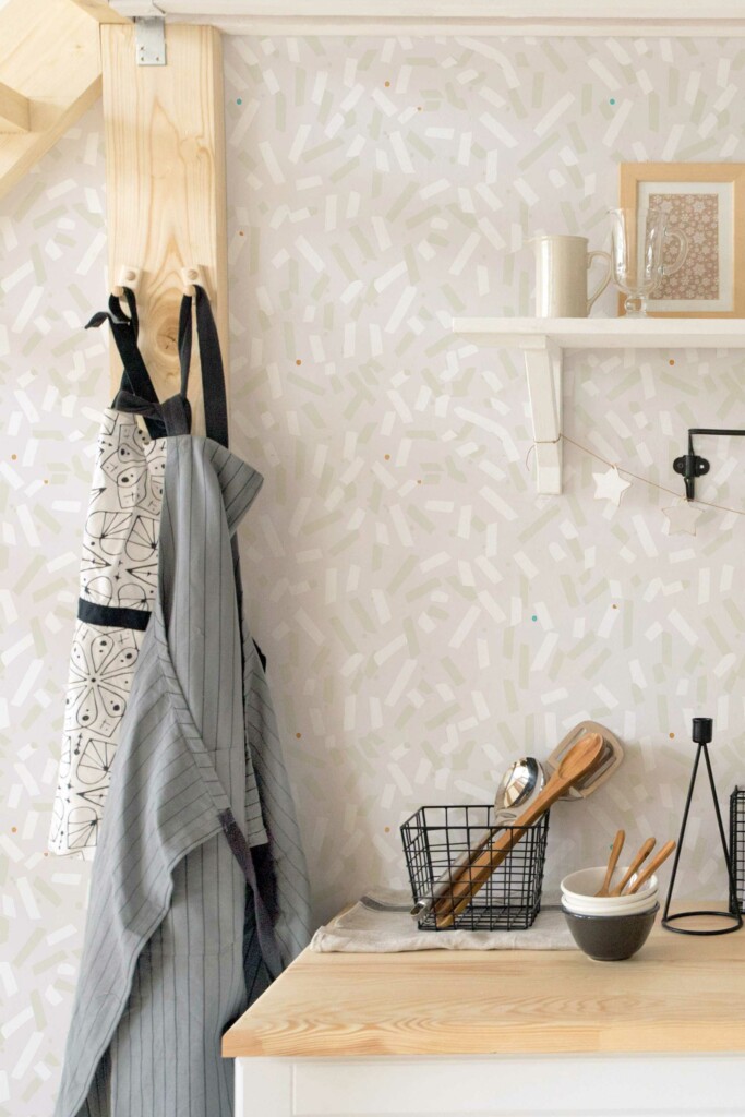 Unpasted wallpaper featuring White Whimsy Sprinkles by Fancy Walls