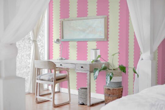 Pink Whimsy Waves non-pasted wallpaper by Fancy Walls