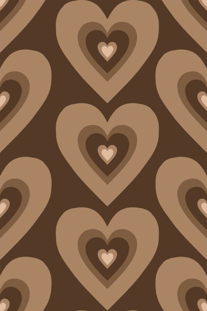 Pattern repeat of Wildflower heart removable wallpaper design