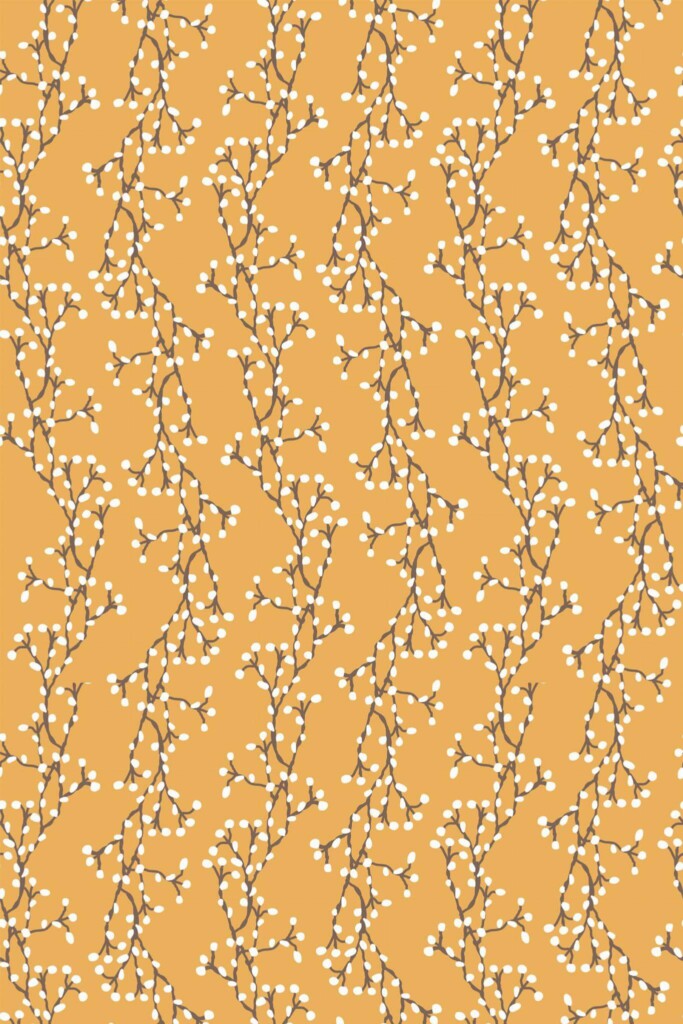 Pattern repeat of Willow branches removable wallpaper design