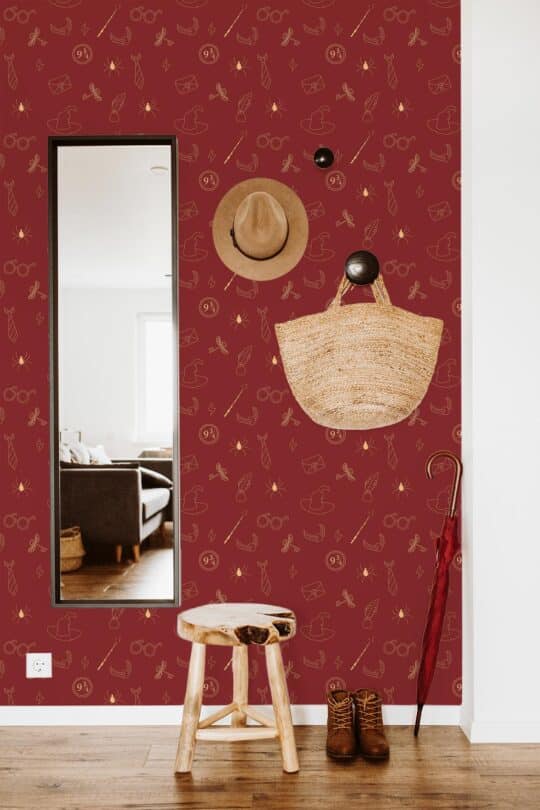 red accent wall peel and stick removable wallpaper