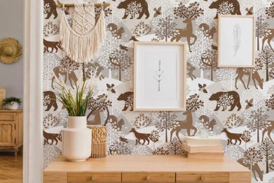 nature woodland animals non-pasted wallpaper