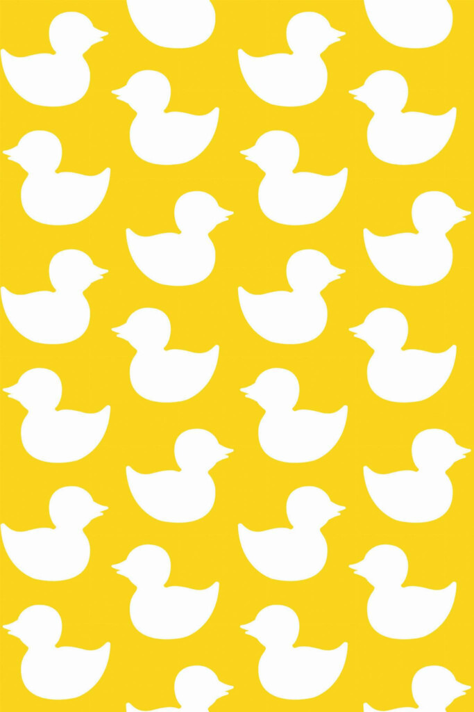 Pattern repeat of Yellow aesthetic duck removable wallpaper design