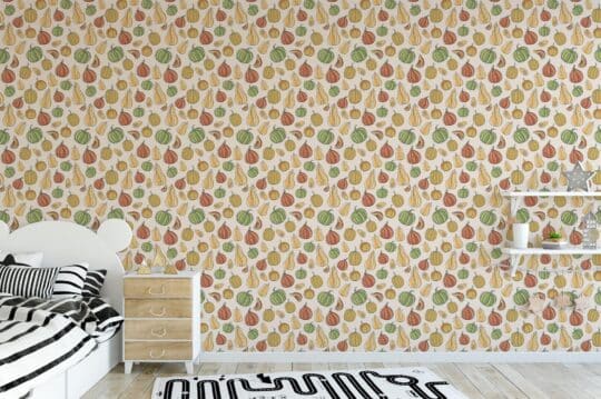 yellow and brown kids room peel and stick removable wallpaper