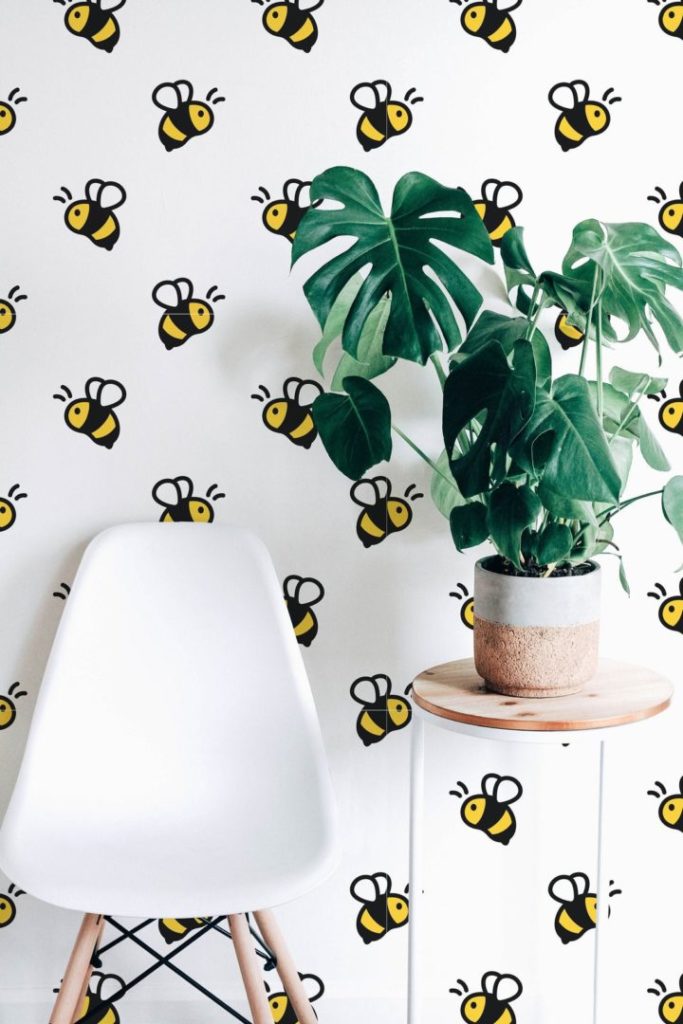 Bee wallpaper - Peel and Stick or Non-Pasted