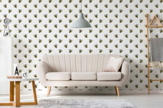 Bee peel and stick removable wallpaper