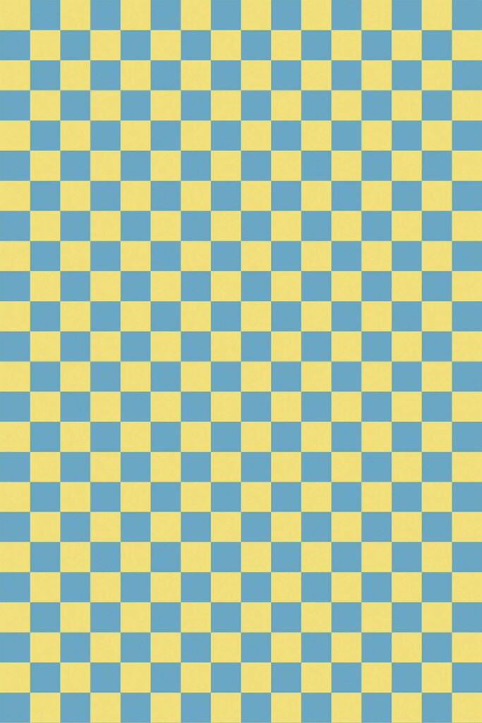 Fancy Walls Yellow and Blue Checkered traditional wallpaper