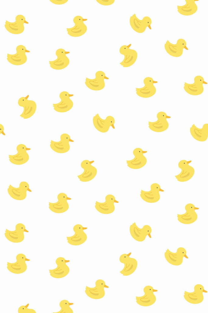 Pattern repeat of Yellow duck removable wallpaper design