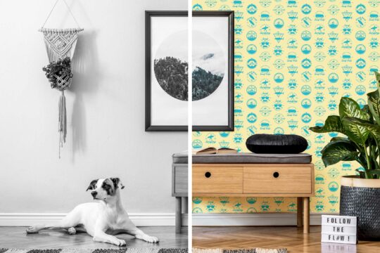 yellow kids room peel and stick removable wallpaper