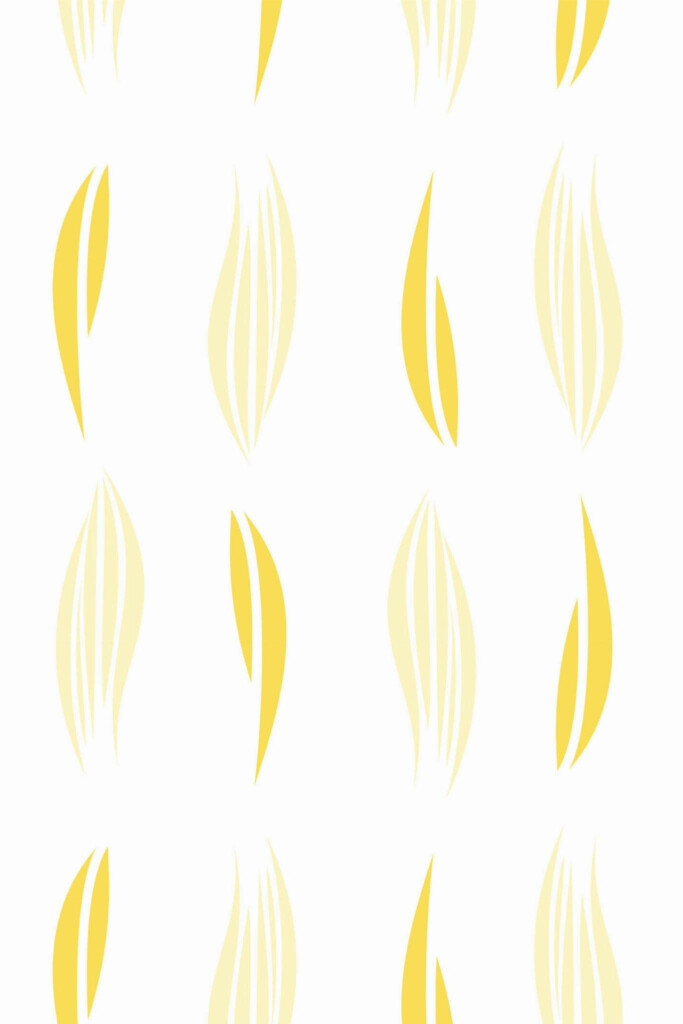 Pattern repeat of Yellow leaf removable wallpaper design