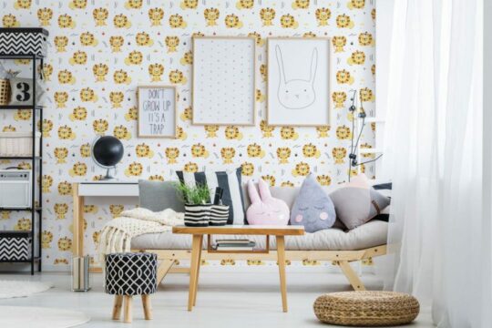 Lion stick on wallpaper
