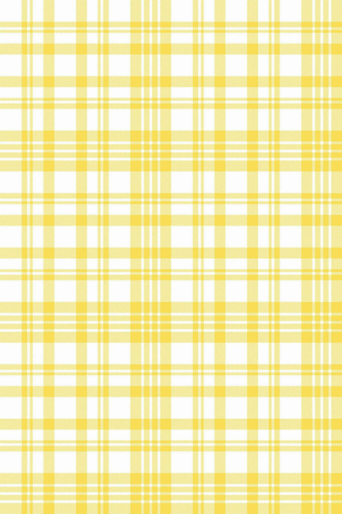 Pattern repeat of Yellow plaid removable wallpaper design
