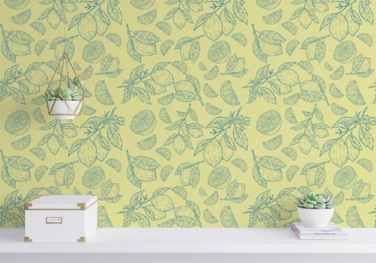 abstract yellow traditional wallpaper