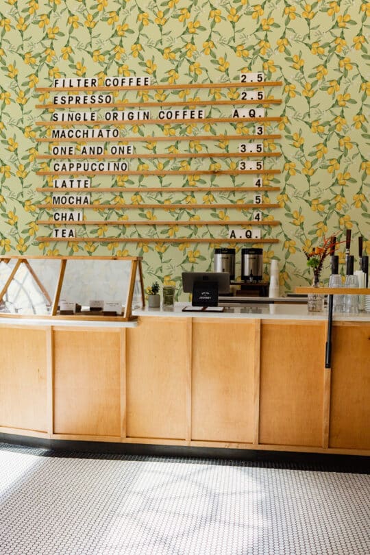 yellow stick and peel wallpaper