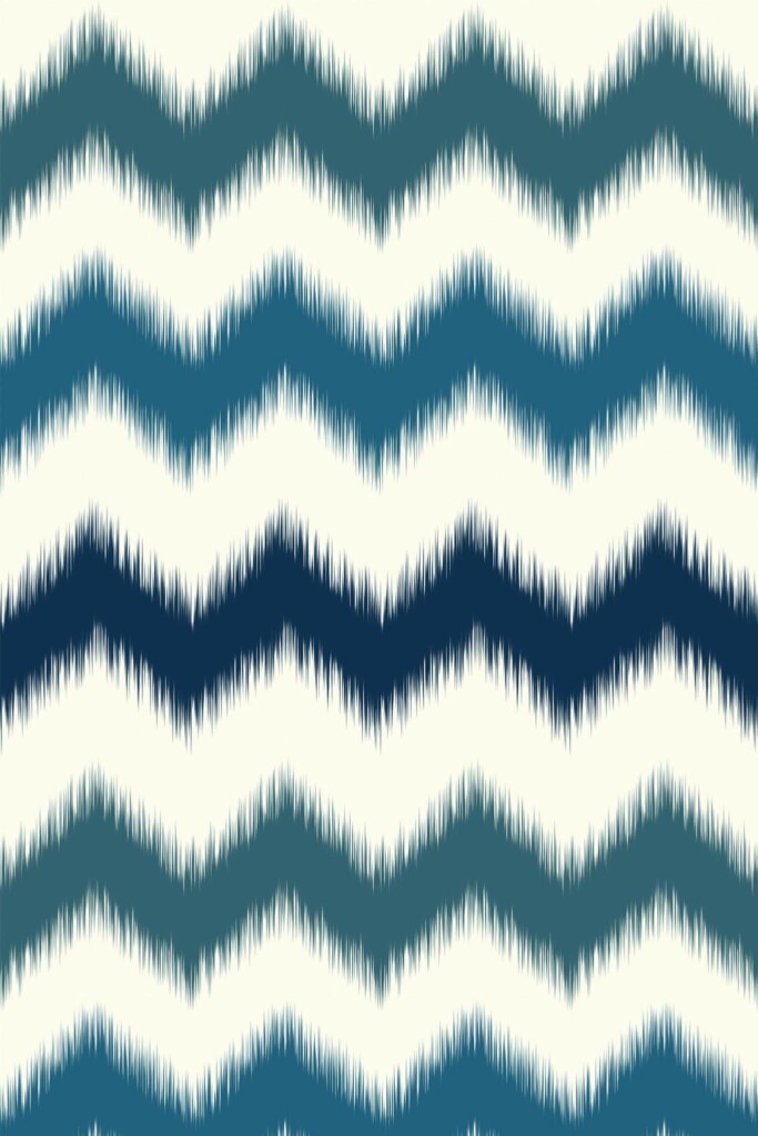 Pattern repeat of Zig zag ikat removable wallpaper design