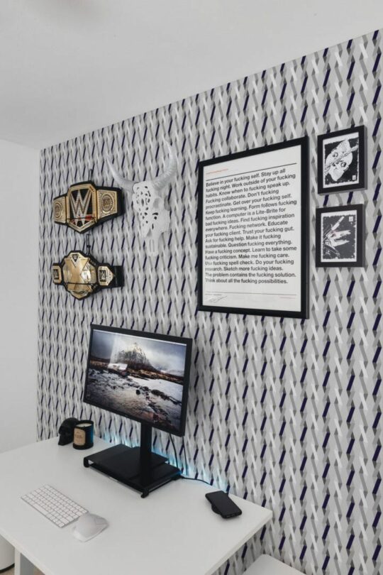 Gray geometric self adhesive wallpaper